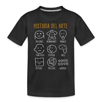 History of Art Famous Classical Painters - Kids' Premium Organic T-Shirt - black - Front