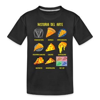 Histoire de l’art classique Fun Pizza - T-shirt bio Premium Enfant - noir - Devant