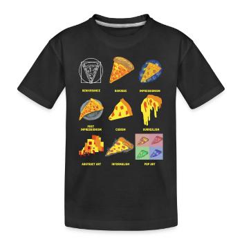 Histoire de l’art classique Fun Pizza - T-shirt bio Premium Enfant - noir - Devant