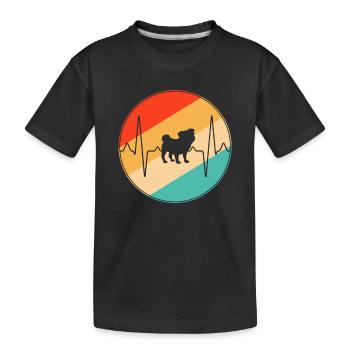 Pug Retro Heartbeat - T-shirt bio Premium Enfant - noir - Devant