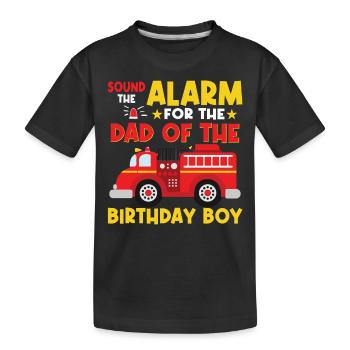 Alarme pour le père du garçon d’anniversaire - T-shirt bio Premium Enfant - noir - Devant