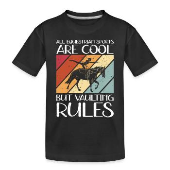 Vaulting Horses Equestrian Sport Equestrian Gift - Kids' Premium Organic T-Shirt - black - Front