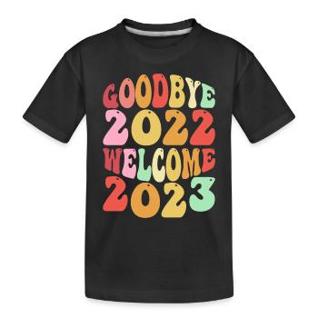 Happy New Year 2023 New Year's Eve Christmas - Kids' Premium Organic T-Shirt - black - Front