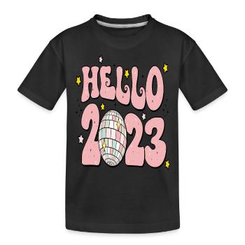 Happy New Year 2023 New Year's Eve Christmas - Kids' Premium Organic T-Shirt - black - Front