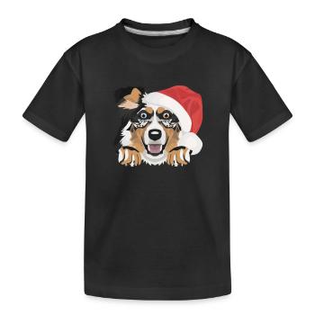 Berger australien Joyeux Noël - T-shirt bio Premium Enfant - noir - Devant