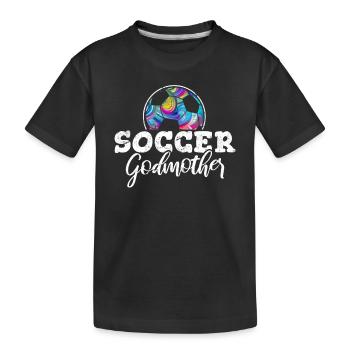 Soccer Godmother Soccer Fan Soccer Godmom Soccer L - Kinder Premium Bio T-Shirt - Schwarz - Vorne