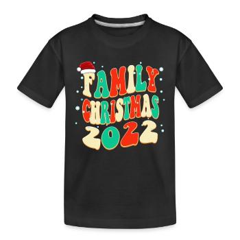 Familienweihnacht 2022 Vintage Classic Weihnachten - Kinder Premium Bio T-Shirt - Schwarz - Vorne