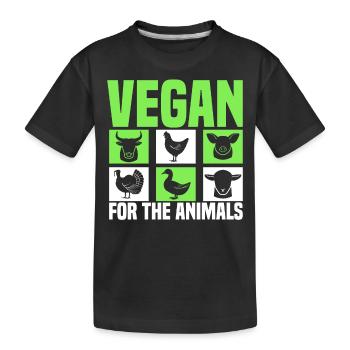 Vegans pour les animaux - véganisme - T-shirt bio Premium Enfant - noir - Devant