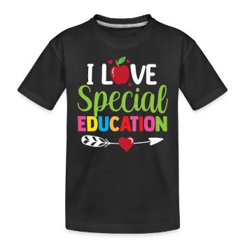 J’aime l’éducation spécialisée Enseignante en éducation spécialisée - T-shirt bio Premium Enfant - noir - Devant