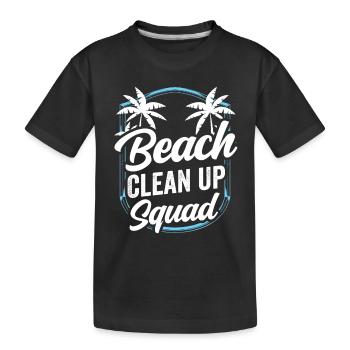 Beach Clean Up Squad Beach Cleaning Beach - Kids' Premium Organic T-Shirt - black - Front
