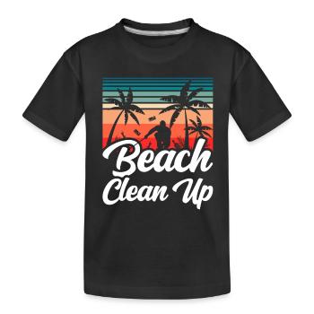 Beach Cleanup Beaches Beach Beach Clean Up - Kids' Premium Organic T-Shirt - black - Front