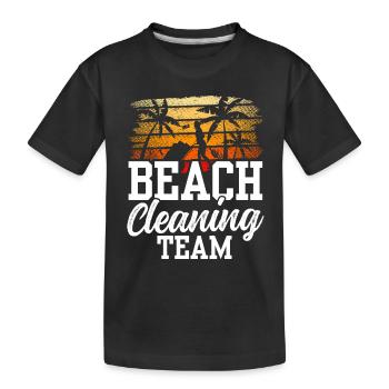 Beach Clean Up Team Beach Cleaning Beach - Kids' Premium Organic T-Shirt - black - Front