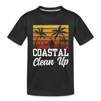 Coastal Cleanup Beach Clean Up Beach - Kids' Premium Organic T-Shirt - black - Front