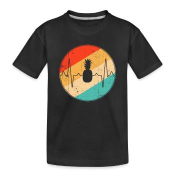 Ananas Retro Heartbeat - T-shirt bio Premium Enfant - noir - Devant