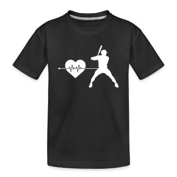 Battements de cœur de baseball - T-shirt bio Premium Enfant - noir - Devant