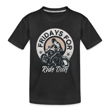 Motorcycle Fridays For Ride Out Motorcyclists - Kids' Premium Organic T-Shirt - black - Front