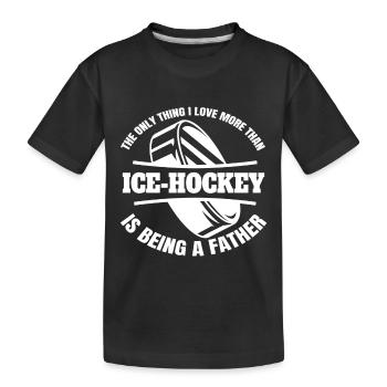 Winter Sports Dad Ice Hockey Daddy Ice Hockey Team - Kids' Premium Organic T-Shirt - black - Front