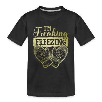 Freezing Winter - Kids' Premium Organic T-Shirt - black - Front