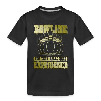 Bowling Experimen - Kinder Premium Bio T-Shirt - Schwarz - Vorne