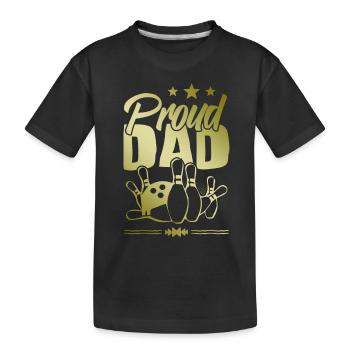 Bowling Dad - Kinder Premium Bio T-Shirt - Schwarz - Vorne