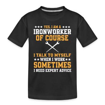 Drôle de monteur de charpentes métalliques - T-shirt bio Premium Enfant - noir - Devant