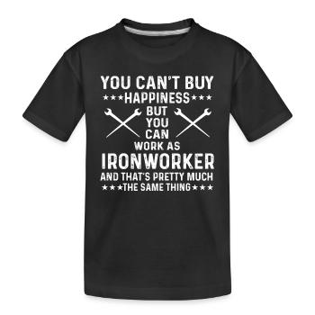 Fier dicton du monteur de charpentes métalliques - T-shirt bio Premium Enfant - noir - Devant