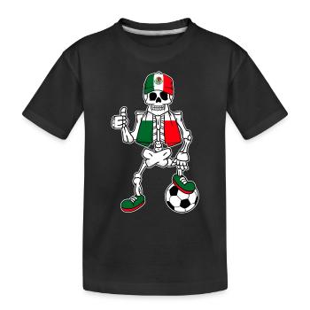 Skelett Fußballfan Mexiko - Kinder Premium Bio T-Shirt - Schwarz - Vorne