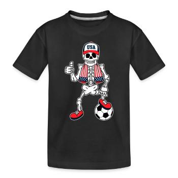 Skeleton United States Soccer Fan - T-shirt bio Premium Enfant - noir - Devant