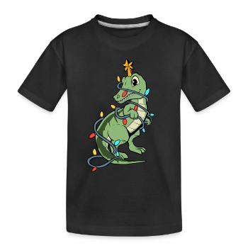 Mignon dinosaure T-Rex comme arbre de Noël - T-shirt bio Premium Enfant - noir - Devant