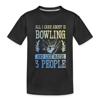 Bowling lustiger spruch - Kinder Premium Bio T-Shirt - Schwarz - Vorne