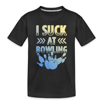 Bowling spruch lustig - Kinder Premium Bio T-Shirt - Schwarz - Vorne