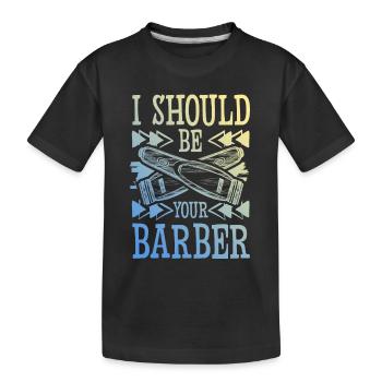 Barber friseur - Kinder Premium Bio T-Shirt - Schwarz - Vorne