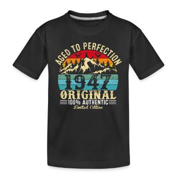 Perfekt gealtert 1947 original - Kinder Premium Bio T-Shirt - Schwarz - Vorne