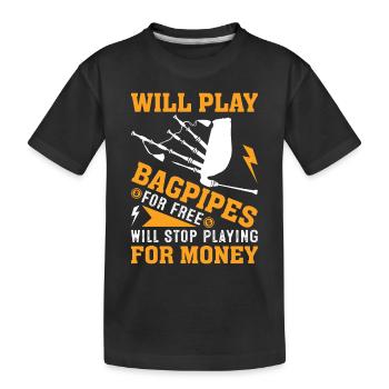 Cornemuses Musicien écossais Bagpipers - T-shirt bio Premium Enfant - noir - Devant