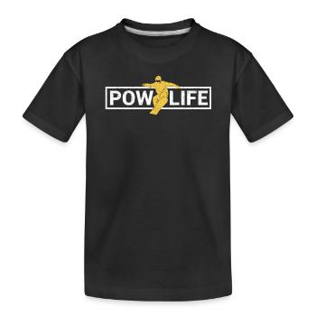 Drôle de poudreuse de neige Pow Life Sports d’hiver Neige - T-shirt bio Premium Enfant - noir - Devant