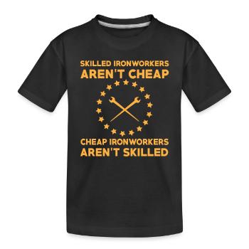 Slogan du monteur de charpentes métalliques - T-shirt bio Premium Enfant - noir - Devant