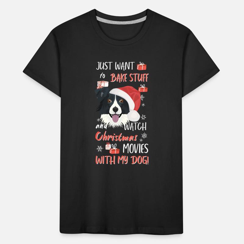 Border Collie Joyeux Noël T-shirt bio Premium Enfant