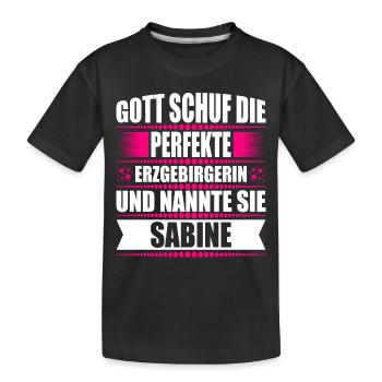 Erzgebirge Frau Namen Sachsen Sabine - Kinder Premium Bio T-Shirt - Schwarz - Vorne