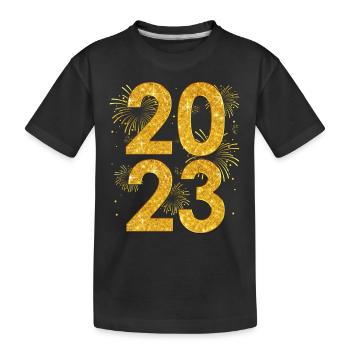 New Years Eve Party Outfit - Happy New Year 2023 - Kids' Premium Organic T-Shirt - black - Front