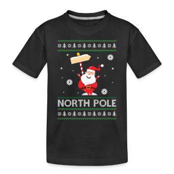 Pole Dancing Santa Claus Pun Joke - Pôle Nord - T-shirt bio Premium Enfant - noir - Devant