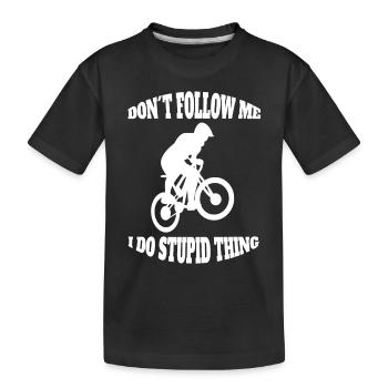 Mountainbike Fahrradtour Fahrradfahrer Radfahren - Kinder Premium Bio T-Shirt - Schwarz - Vorne