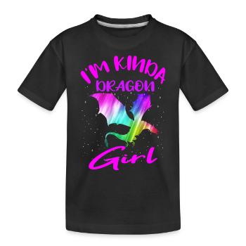 Je suis un peu Dragon Girl Mythical Creature Dragon - T-shirt bio Premium Enfant - noir - Devant