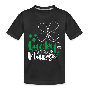 Chanceux d’être infirmier - T-shirt bio Premium Enfant - noir - Devant