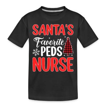 Santa's Lieblingskrankenschwester - Frohes Fest - Kinder Premium Bio T-Shirt - Schwarz - Vorne