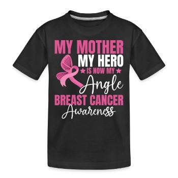 Ma mère Mon héros, c’est maintenant mon cancer du sein - T-shirt bio Premium Enfant - noir - Devant