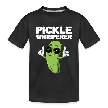Pickle Whisperer - Kids' Premium Organic T-Shirt - black - Front