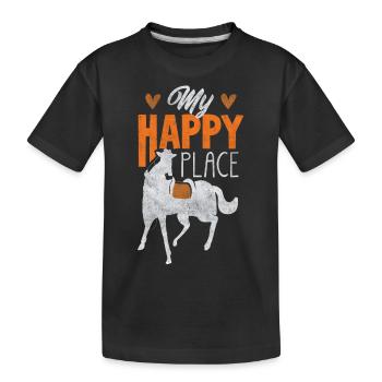 Reiten, Auf Dem Rücken Des Pferdes - Kinder Premium Bio T-Shirt - Schwarz - Vorne