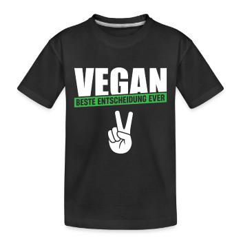Vegan Beste Entscheidung ever - Kinder Premium Bio T-Shirt - Schwarz - Vorne