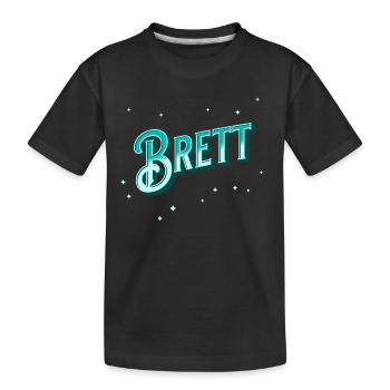 Brett Namen personalisiert - Kinder Premium Bio T-Shirt - Schwarz - Vorne