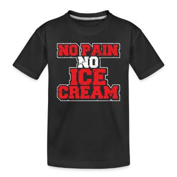 No Pain No Ice Cream Cardio Fitness Funny Gym Sayi - Kinder Premium Bio T-Shirt - Schwarz - Vorne